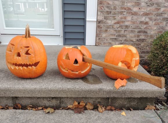When is Pumpkin Destruction Day? Pumpkin Toss Day. November 3 holiday